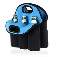 China Carrier Neoprene Insulated Bottle Cooler Bag 6 Pack Bottle Can With Drink Holder