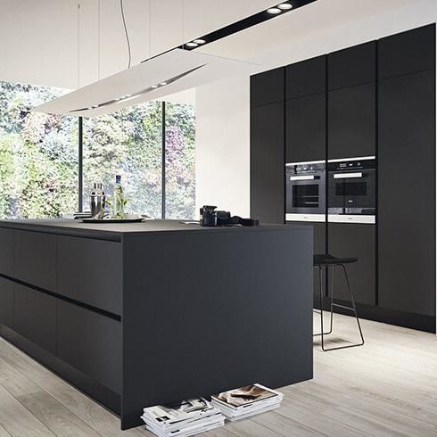China Luxury Designs Black Melamine Kitchen Cabinets Modern Kitchen ...
