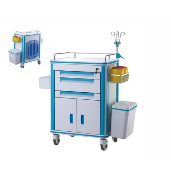China Drug Delivery Medical Trolley Cart With CPR Board , Anaesthesia
