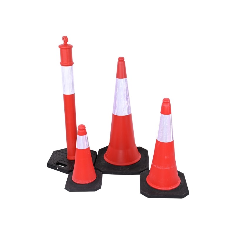 China 50cm Orange / Blue / Green PVC EVA Traffic Directional Cone For Road Safety