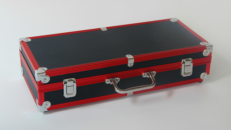 China Anodize Aluminum Hard Case No Lining With Plastic Panel Latches Red + Black