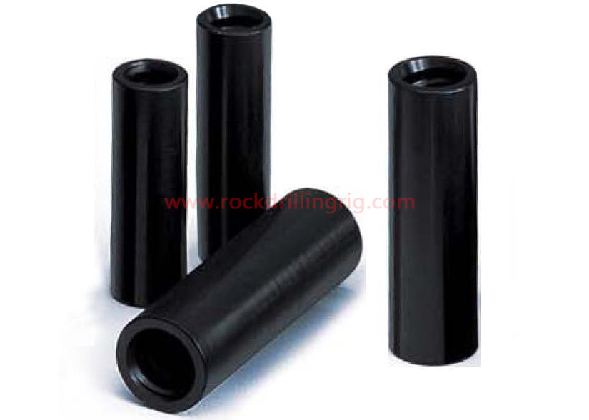 China T38 Rock Drilling Tools Drill Rod Sleeve Threaded Coupling Sleeves Black Color 