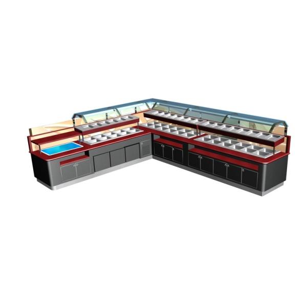 China YXCN-7800 7m marble surface fresh/hot combination buffet counter ...