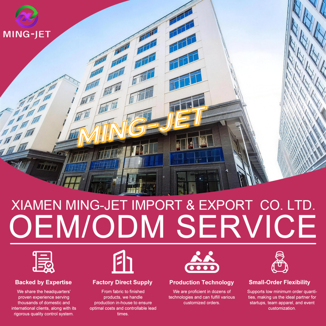 China Factory - Xiamen Ming-Jet Import &  Export Co., Ltd.