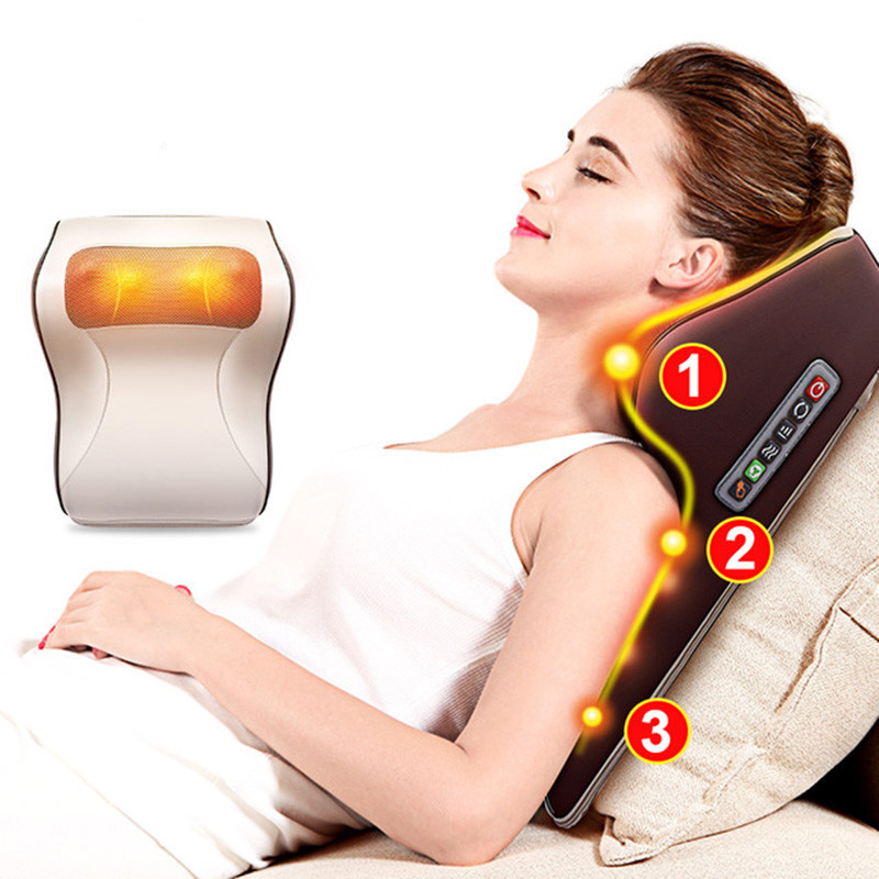 China Light Brown Electric Back Massager Gross Weight 1.5KG With 16 Massage Balls