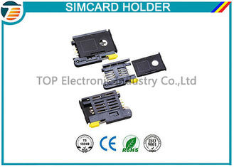 China High Temperature SMT Sim Card Connectors For Micro Sim Cellular Phones