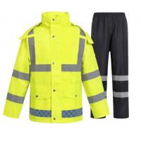 China Reflective PPE Safety Wear Fluorescent Yellow Waterproof Reflective Raincoat